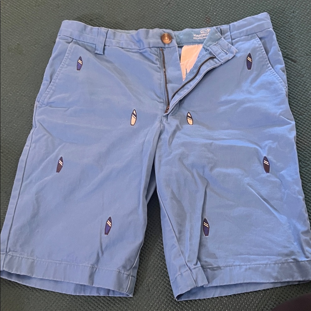 Vineyard Vines Light Blue Embroidered Surfboard Shorts